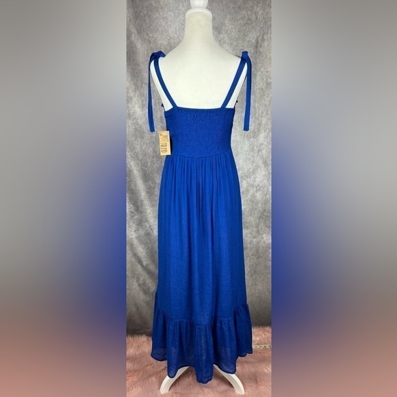 Royal Blue Boho Maxi Sun Dress Sz M by Just Found - Picture 2 of 11